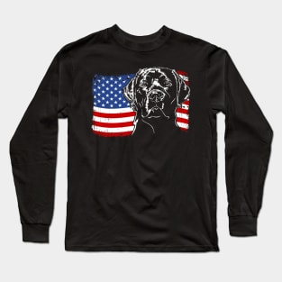 Proud Labrador Lab American Flag patriotic dog Long Sleeve T-Shirt